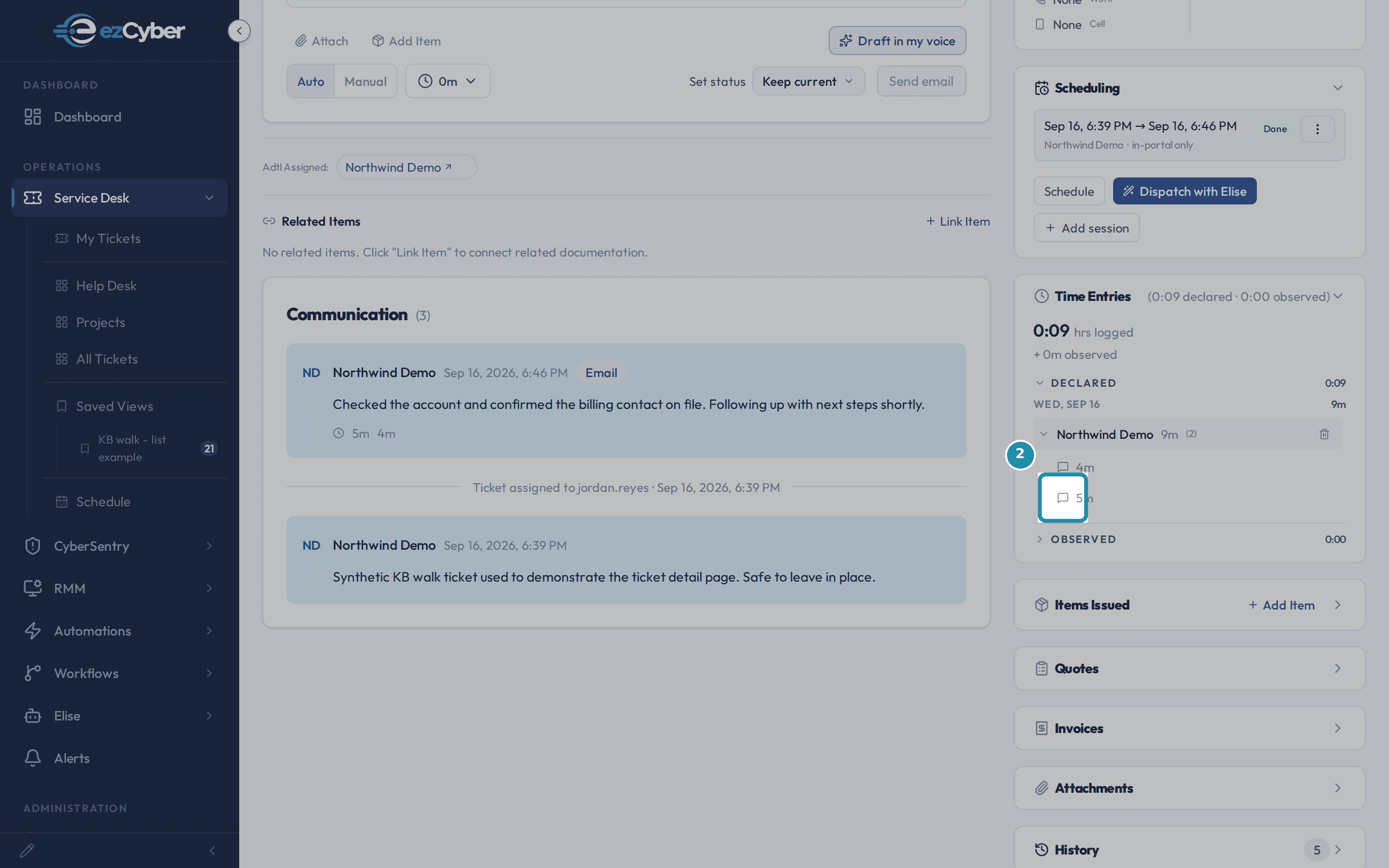 One time entry's left-hand chat bubble icon, boxed, showing time that arrived through a reply.